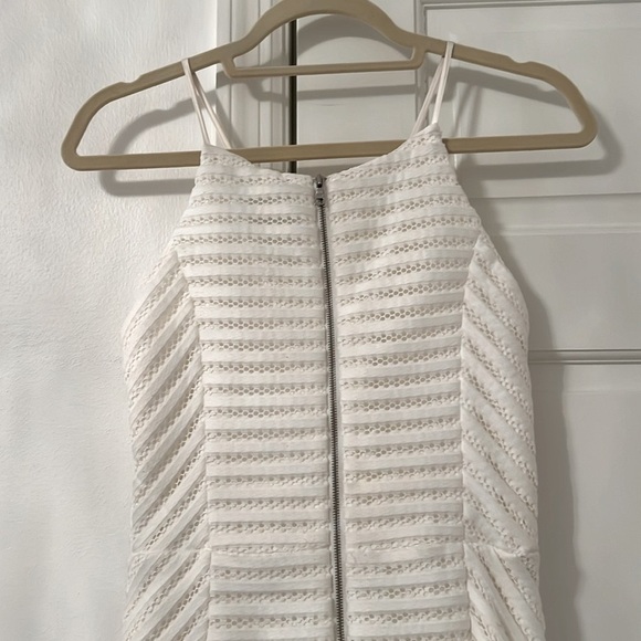 Bardot Piper Mesh Ruffle Hem Minidress Ivory - Picture 9 of 16